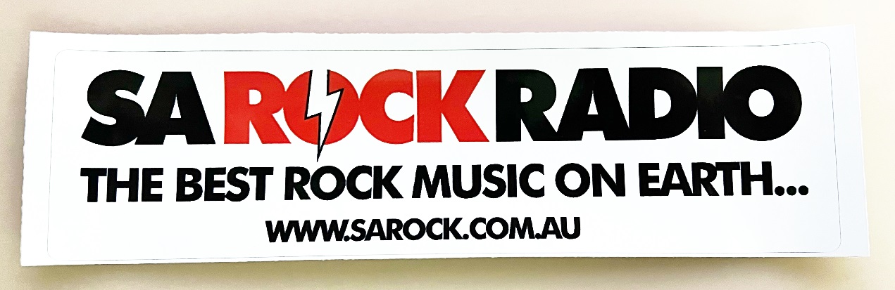 SA ROCK RADIO BUMPER STICKER (WHITE)